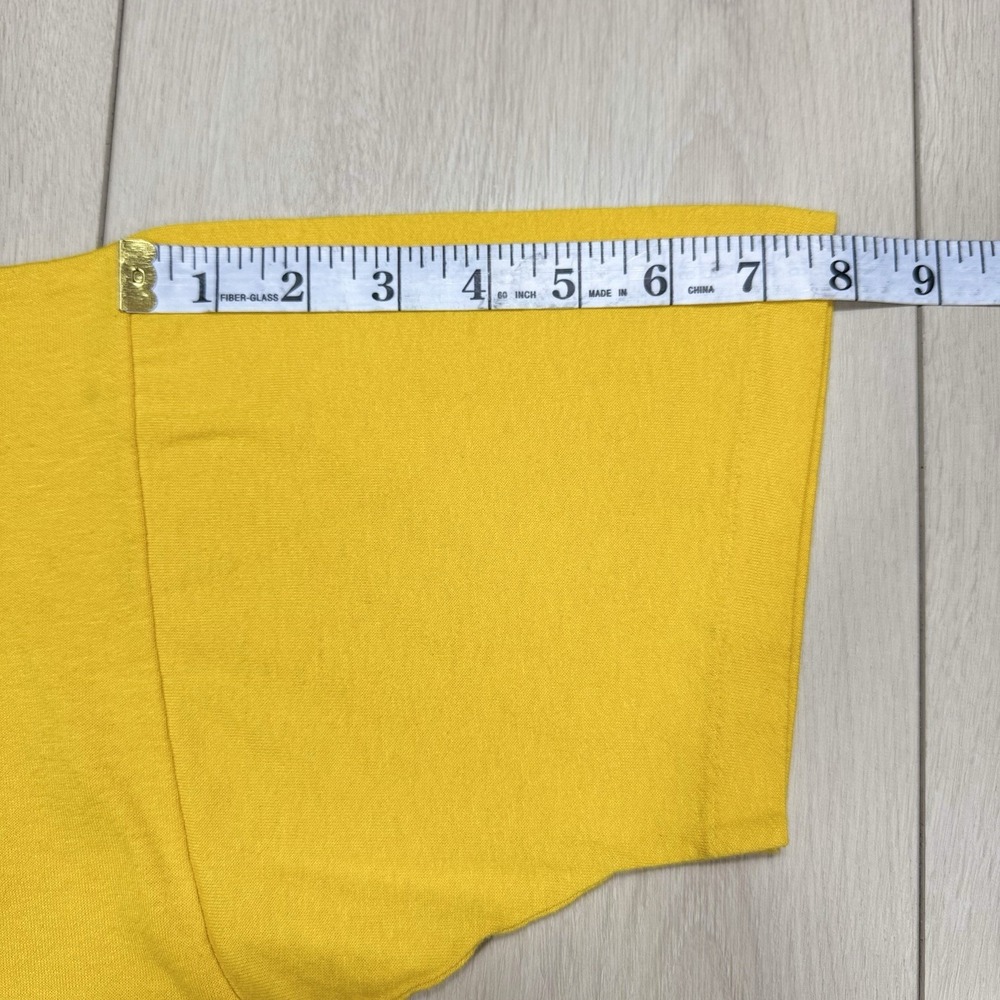 Vintage SZ L Russell Athletic SJAFB 250 Mile Club T Shirt Yellow Green USA Made - Picture 7 of 7